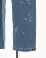 Nature Pattern Jacquard Wide Leg Jeans - blue