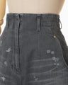 Nature Pattern Jacquard Wide Leg Jeans - grey