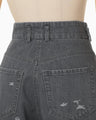 Nature Pattern Jacquard Wide Leg Jeans - grey