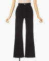 Stretch Cropped Flare Jeans - black