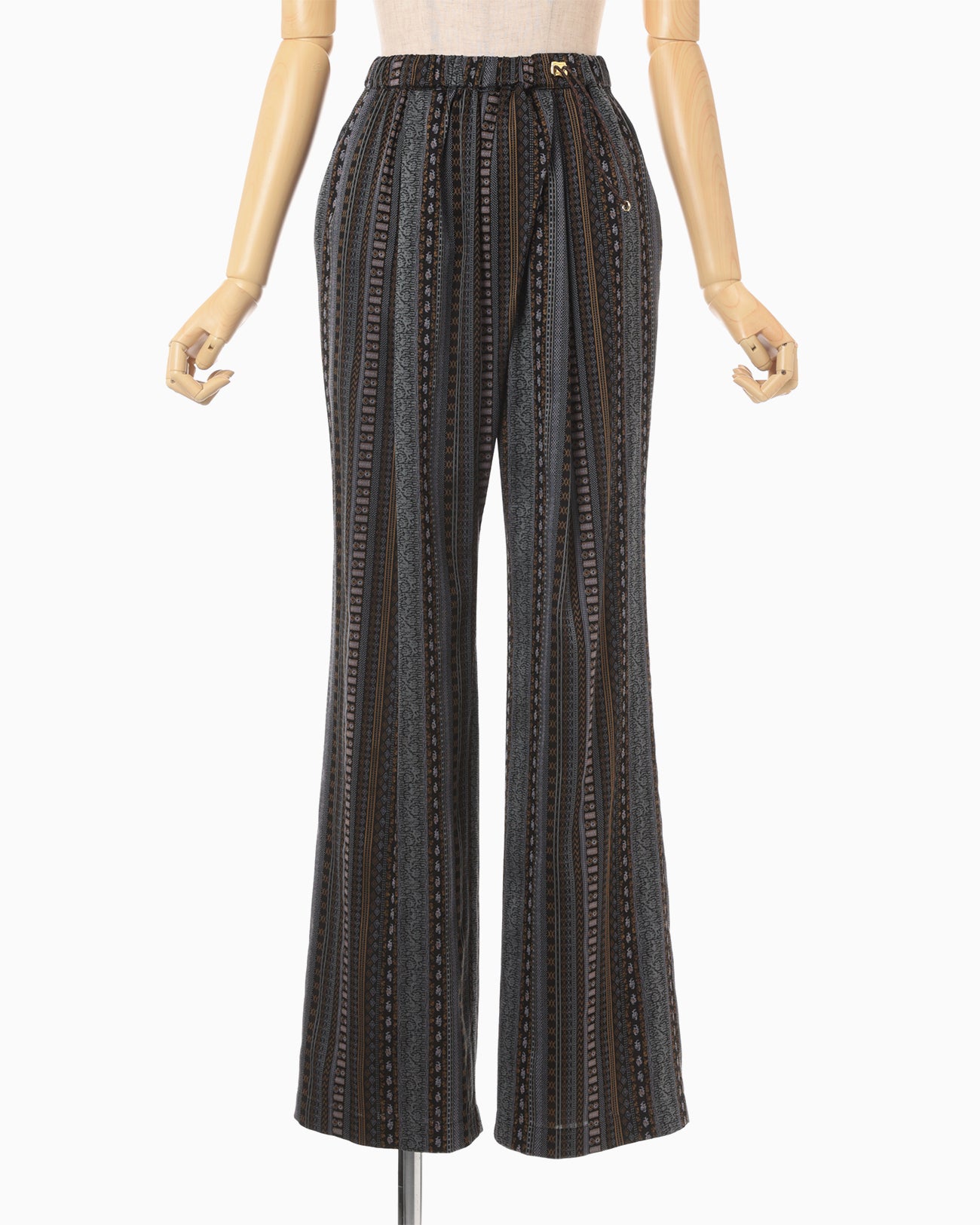 Stripe Jacquard Relaxed Trousers - black