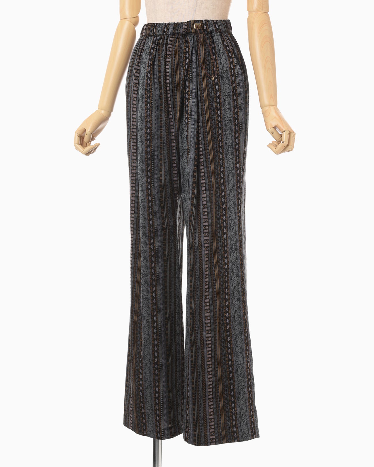 Stripe Jacquard Relaxed Trousers - black