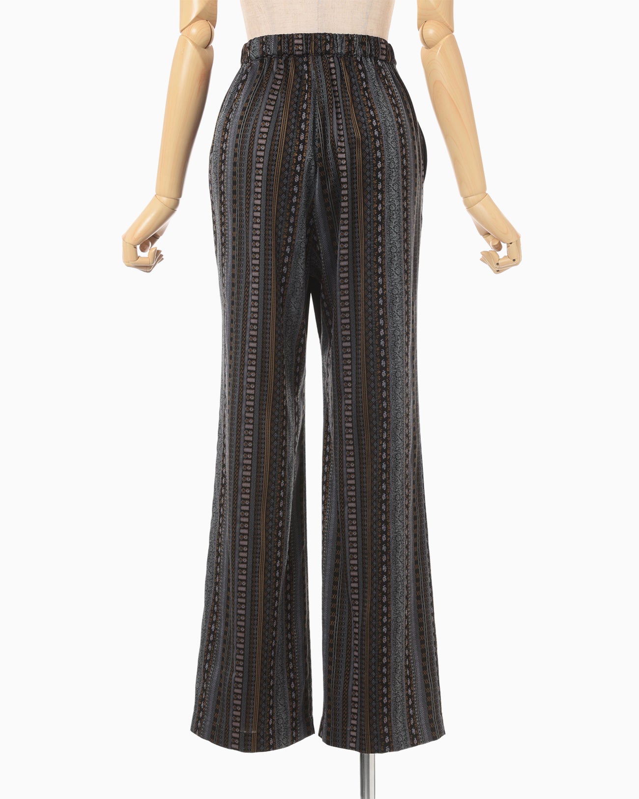 Stripe Jacquard Relaxed Trousers - black