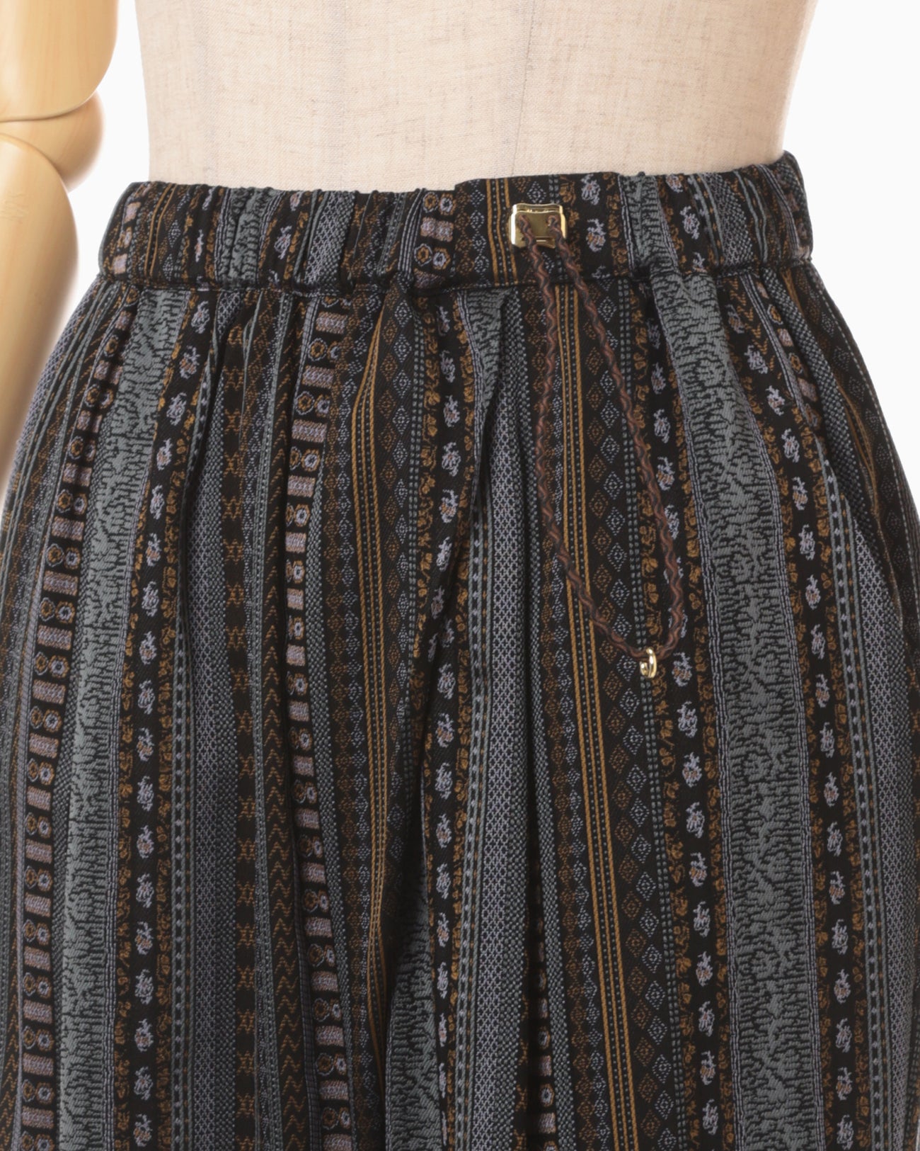 Stripe Jacquard Relaxed Trousers - black