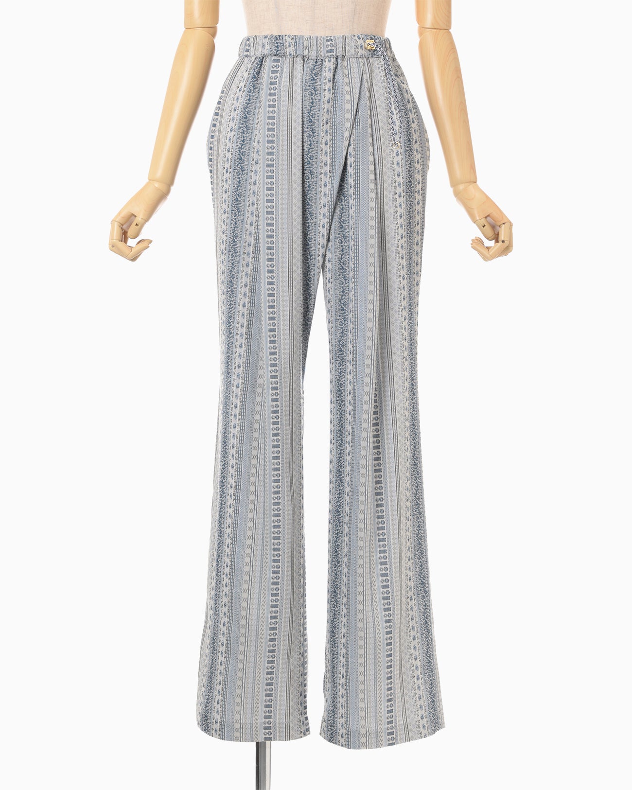 Stripe Jacquard Relaxed Trousers - blue