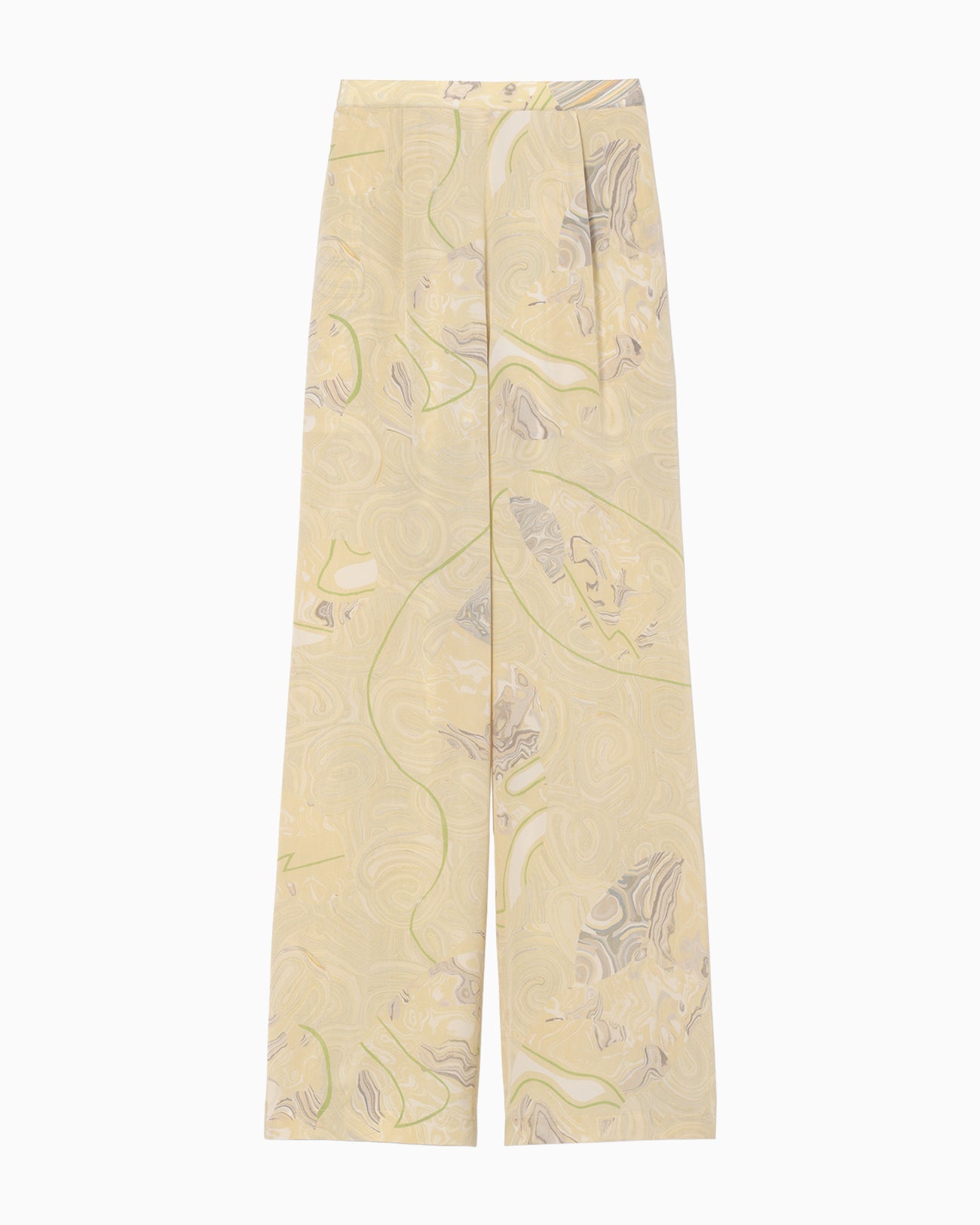 Marble Print Silk Trousers - beige - Mame Kurogouchi