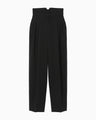 Triacetate Polyester Georgette High Waisted Trousers - black