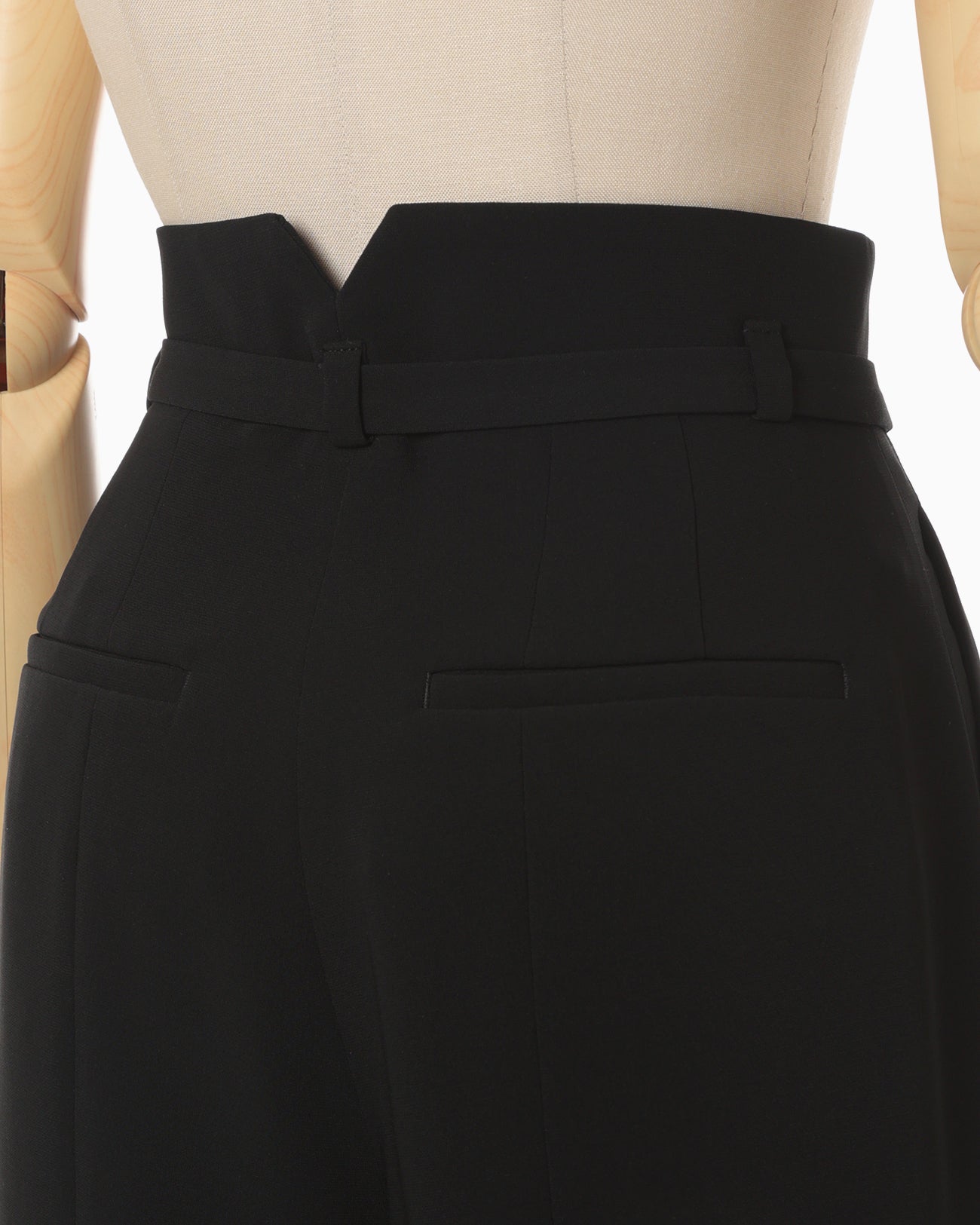 Triacetate Polyester Georgette High Waisted Trousers - black