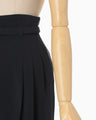 Triacetate Polyester Georgette High Waisted Trousers - navy
