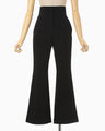 Acetate Polyester Collarless Cropped Suit Trousers - black
