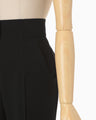 Acetate Polyester Collarless Cropped Suit Trousers - black