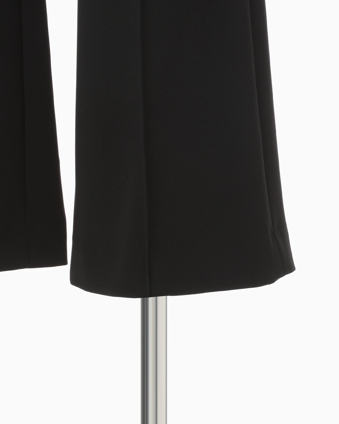 Acetate Polyester Collarless Cropped Suit Trousers - black