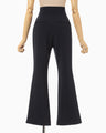 Acetate Polyester Collarless Cropped Suit Trousers - navy