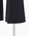 Acetate Polyester Collarless Cropped Suit Trousers - navy