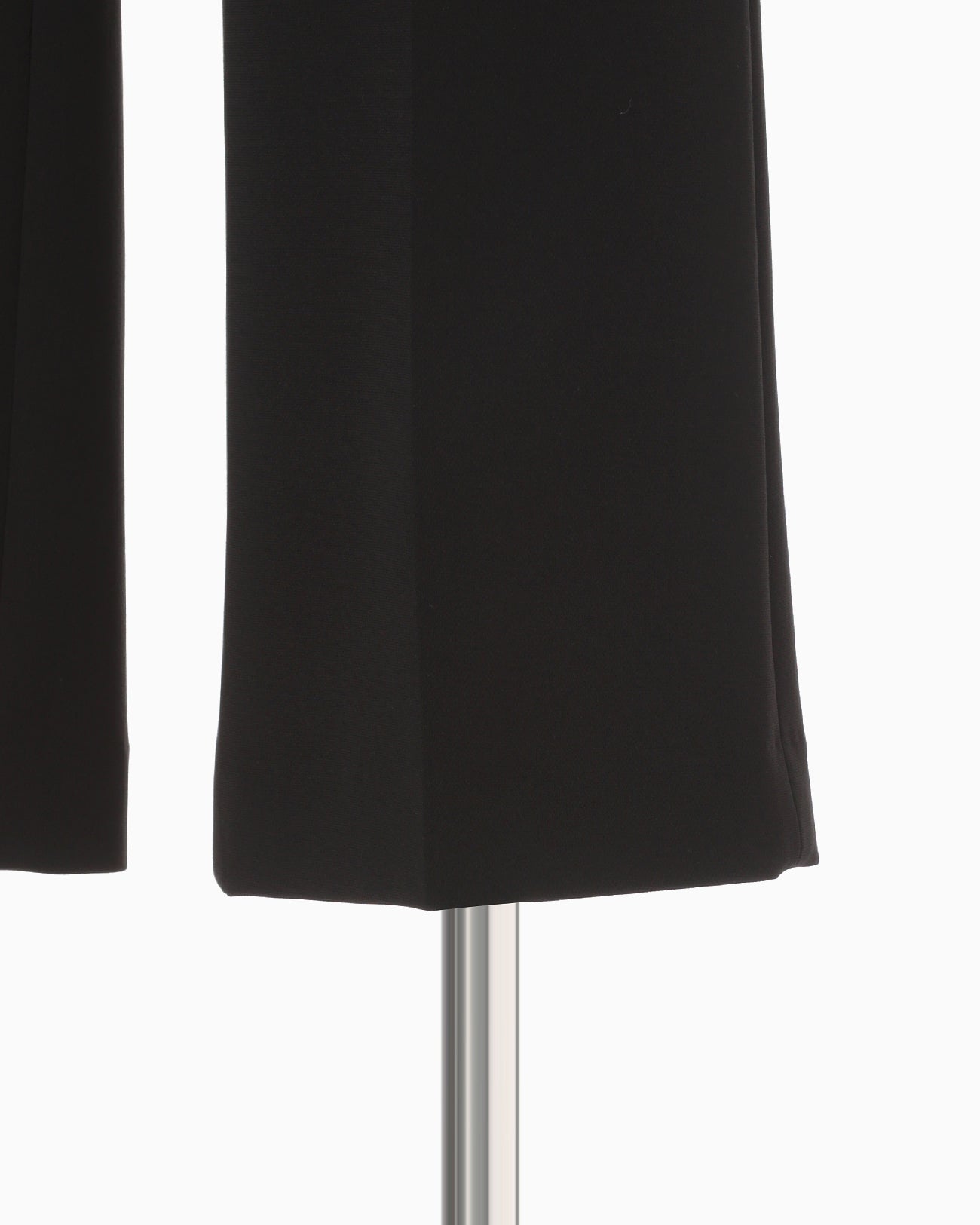 Acetate Polyester High Waisted Center Creased Suit Trousers - black
