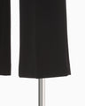 Acetate Polyester High Waisted Center Creased Suit Trousers - black