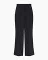 Acetate Polyester High Waisted Center Creased Suit Trousers - navy