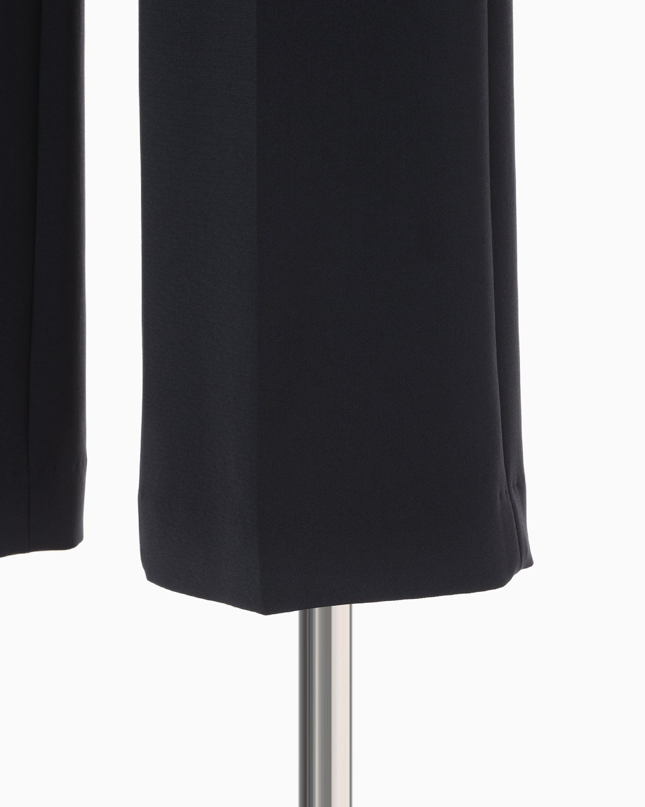 Acetate Polyester High Waisted Center Creased Suit Trousers - navy