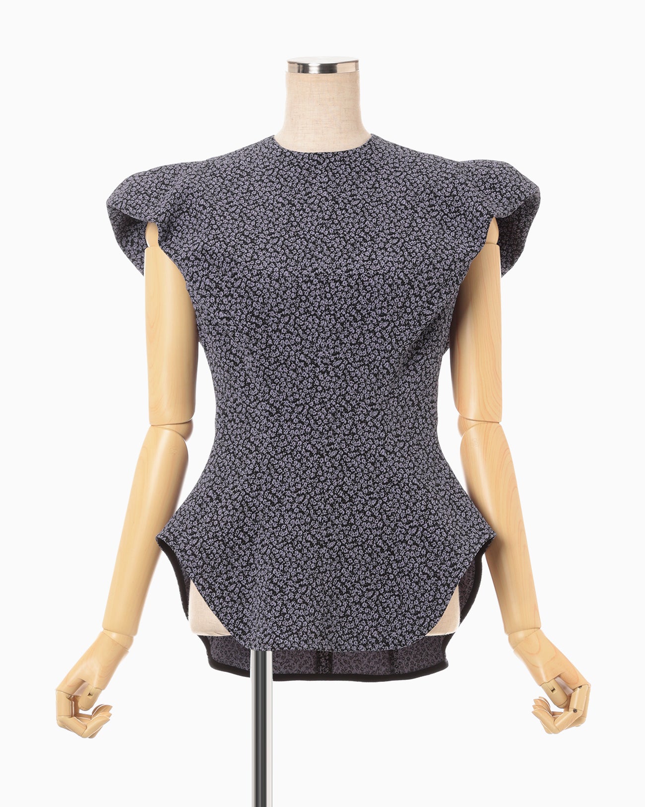 Micro Floral Jacquard Top - purple - Mame Kurogouchi
