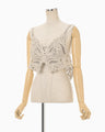 Cording Embroidery Vest - ecru