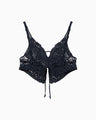 Cording Embroidery Vest - navy