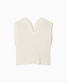 Wave Pleats Sleeveless Top - ecru