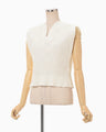 Wave Pleats Sleeveless Top - ecru