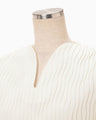Wave Pleats Sleeveless Top - ecru