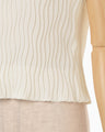 Wave Pleats Sleeveless Top - ecru