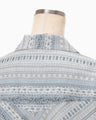 Stripe Jacquard Open-Collar Shirt - blue