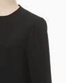 Embroidered Cuffs Top - black