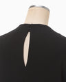 Embroidered Cuffs Top - black