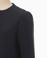 Embroidered Cuffs Top - navy