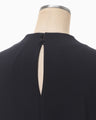 Embroidered Cuffs Top - navy