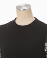 Floral Lace-Sleeve Classic Top - black