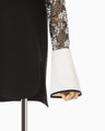 Floral Lace-Sleeve Classic Top - black