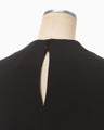 Floral Lace-Sleeve Classic Top - black
