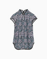 Floral Lace French Sleeve Top - blue