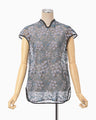 Floral Lace French Sleeve Top - blue