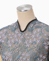 Floral Lace French Sleeve Top - blue
