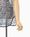 Floral Lace French Sleeve Top - blue