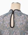 Floral Lace French Sleeve Top - blue