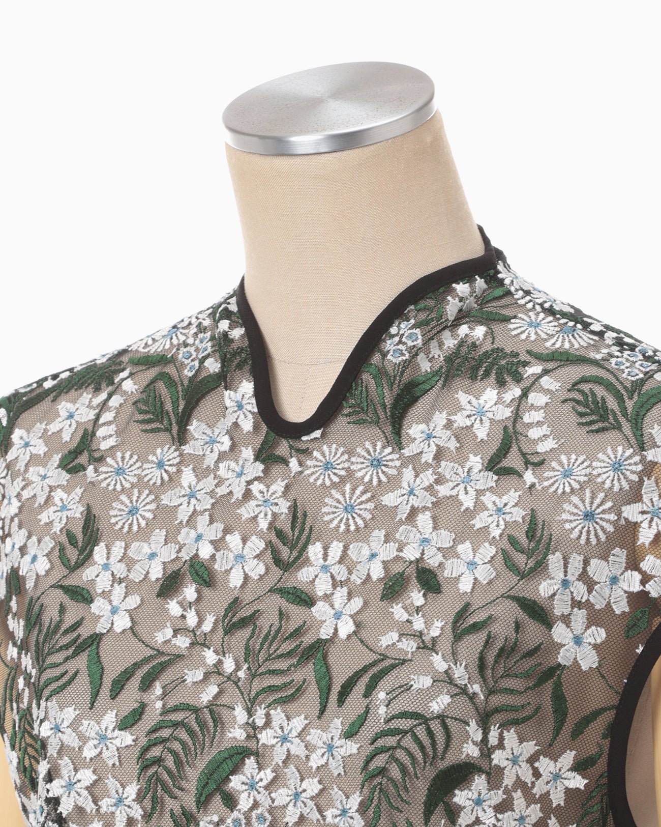 Floral Lace French Sleeve Top - green