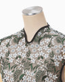 Floral Lace French Sleeve Top - green