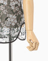 Floral Lace French Sleeve Top - green