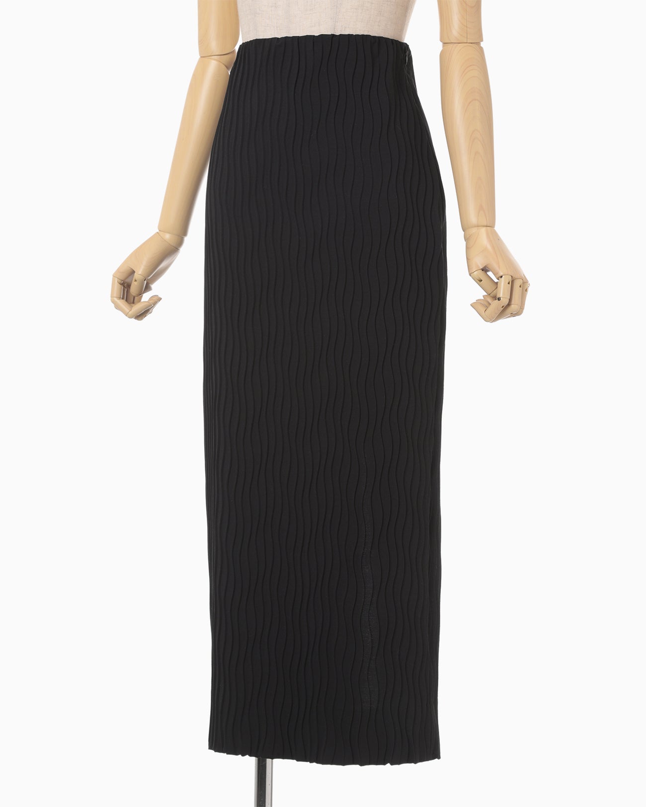 Wave Pleats Skirt - black