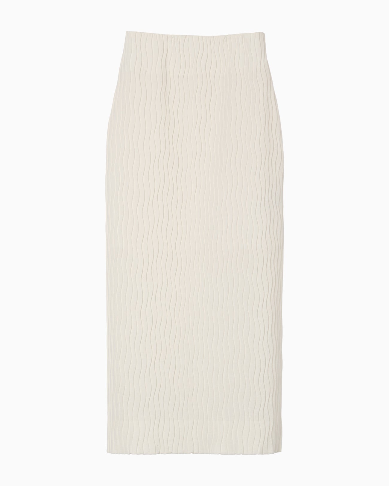 Wave Pleats Skirt - ecru