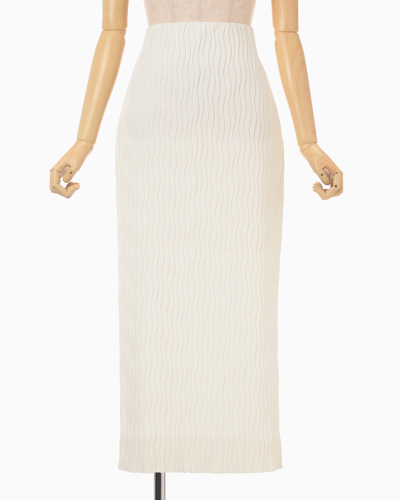 Wave Pleats Skirt - ecru
