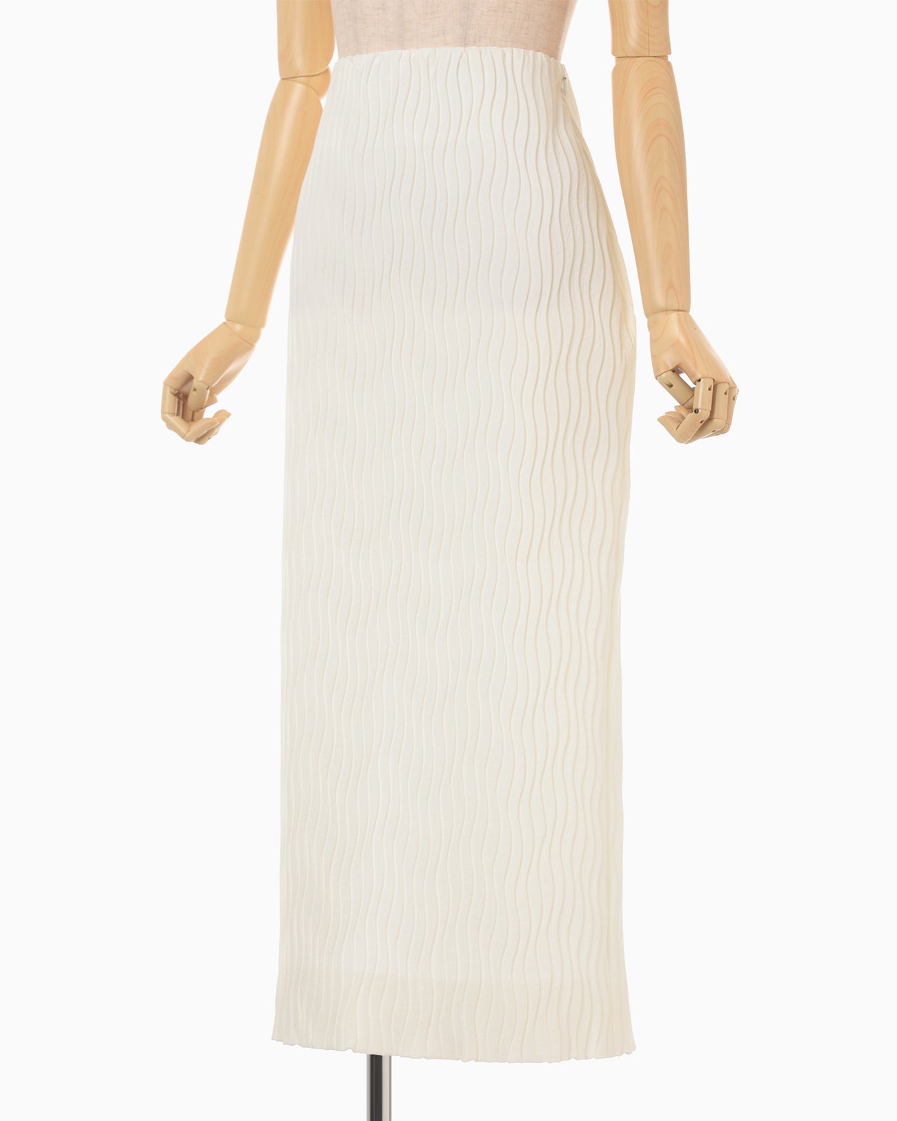Wave Pleats Skirt - ecru