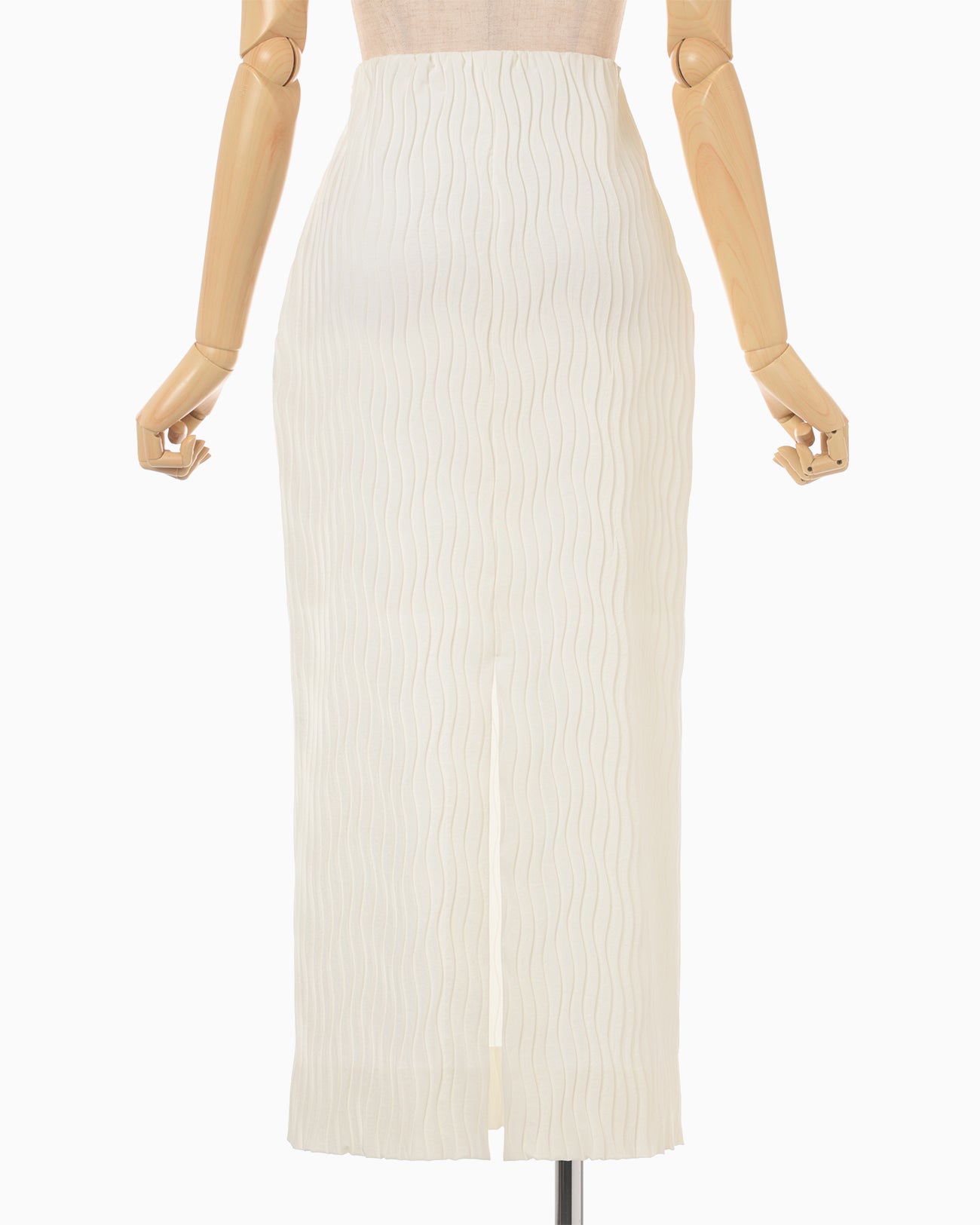 Wave Pleats Skirt - ecru